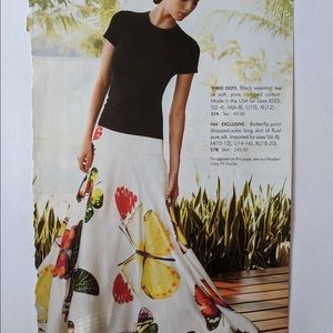 Neiman Marcus silk butterfly skirt